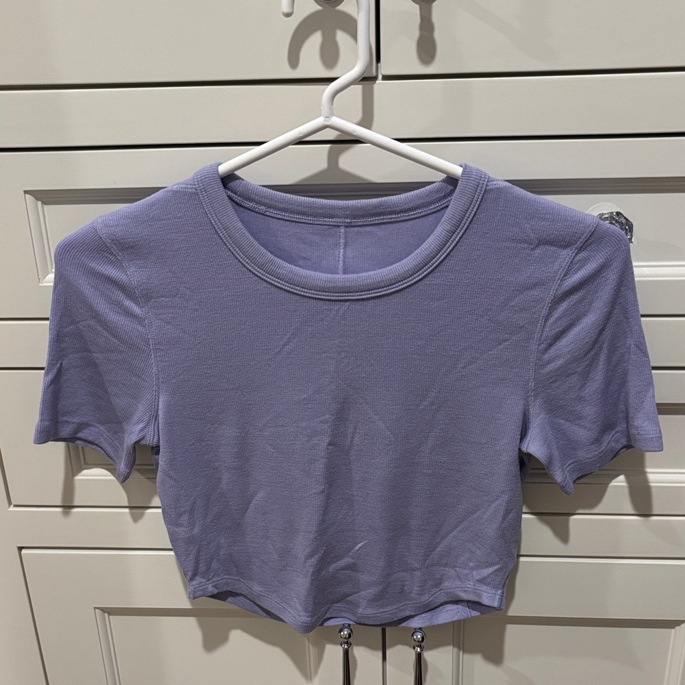 Lululemon Hold Tight Light Purple Crop Top Shirt